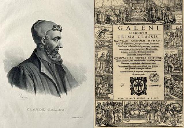 Galeno habla del cerebro y la retina,  realiza dilatación de pupila. También utiliza el termino miopía para referirse a los cortos de vista