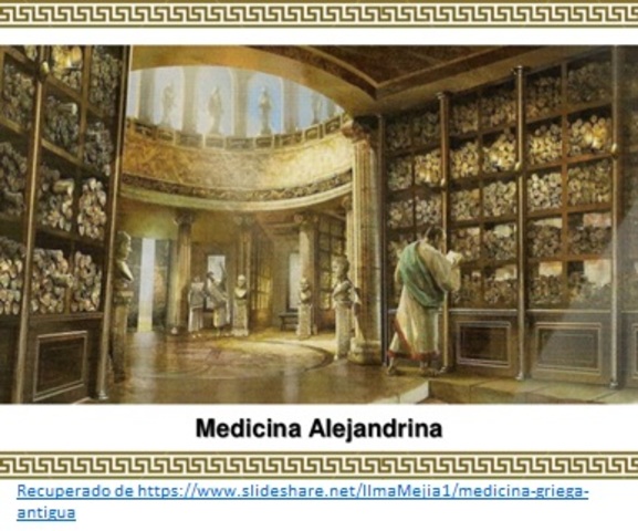 Escuela de Alejandria introduce el colirio, describe el tracoma y el humor acuoso y  la catarata con su cirugía