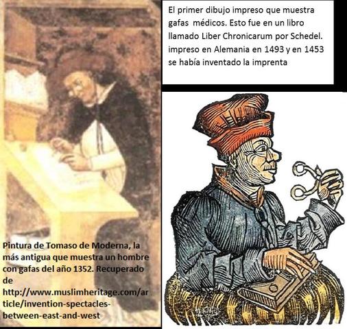 Se nombran las gafas por primera vez en los libros de medicina