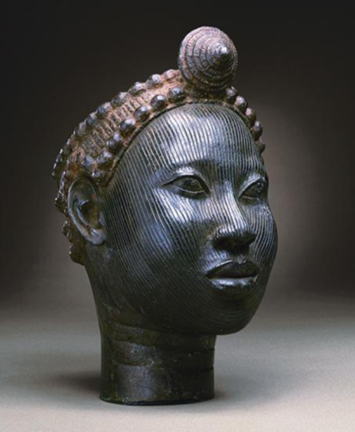 The Crowned Head of a Ruler made by the Ife People in Africa (ca. 12th - 15th CE).