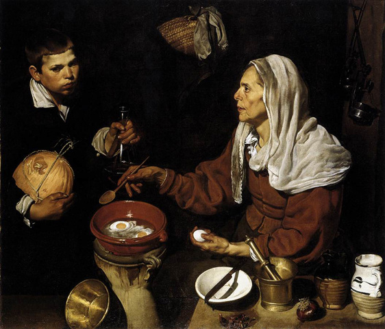 Old Woman Cooking Eggs, Diego Velazquez, Baroque, 1618 CE