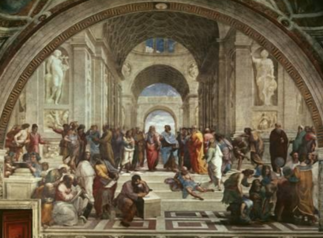 The School of Athens made by Rafael in the Vatican in Rome (ca. 1510 - 1511 CE)