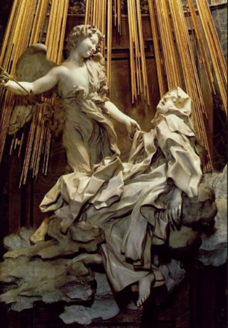 The Ecstasy of Saint Teresa made by Gian Lorenzo Bernini in Italy (ca. 1647 - 1652 CE)