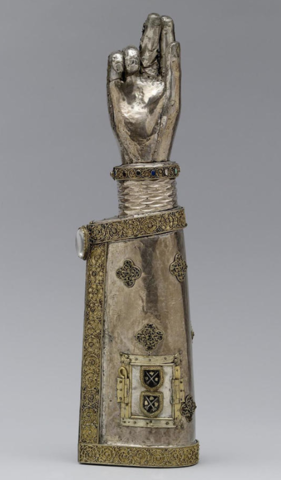 Arm Reliquary of Saint Pantaleon made by Rhenish in Germany (ca. 1250 - 1499 CE).