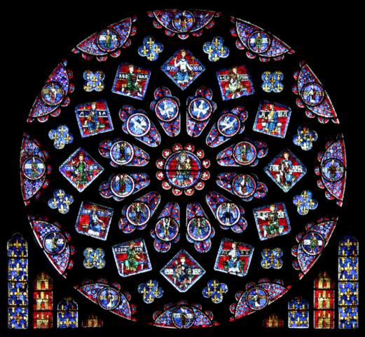Rose Window in Chartres Cathedral, France (ca. 1230 - 1235 CE).