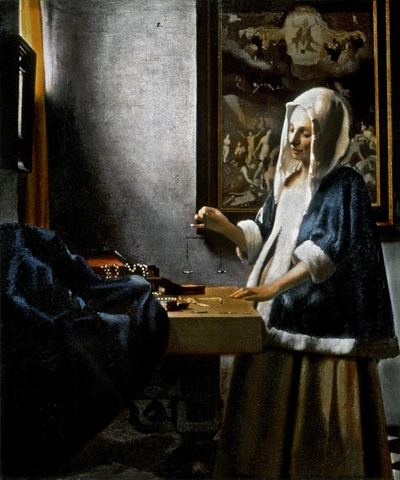 Woman Holding a Balance, Johannes Vermeer, Baroque, 1662–1663 CE