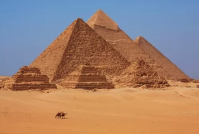 Great Pyramids, Giza; Menkaure, Khafre, and Khufu
