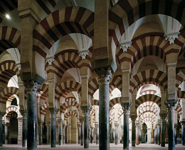 Prayer hall, Great Mosque, Cordoba, Spain. Begun 785-786