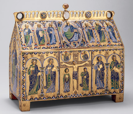 Chasse with the Crucifixion and Christ in Majesty; 1180–90; Made in Limoges, France.