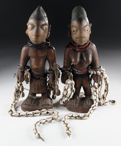 Twin figures (Ere Ibeji), Yoruba natives, African Art, 1700-1800CE