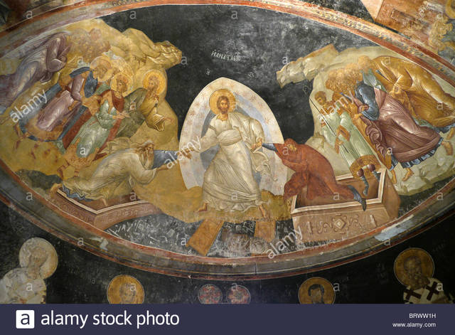 Anastasis, fresco in the apse of the funerary chapel, Late Byzantine Empire, c. 1315-1321
