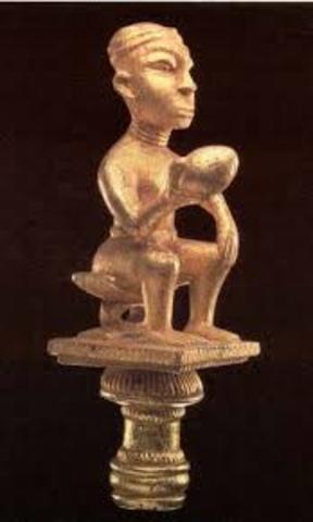 Finial of a spokesperson’s staff (Okyeame Poma), Ashanti Culture, African Art, 1960-1970