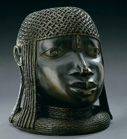 Memorial head of an Oba made by the Yoruba culture in Benin, Africa (ca. 1500 - 1599 CE).