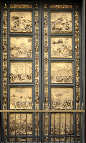 Gates of Paradise baptistery of San Giovanni, Florence; Lorenzo Ghiberti.