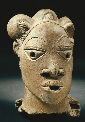 Head form Nigeria. c. 500 BCE - 200 CE. Era: African. Medium: Terra cotta. Size: 36 cm