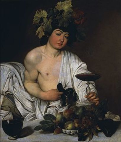 Caravaggio. Bacchus, Baroque, 1595-1595