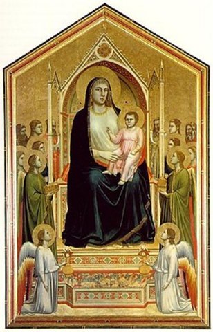 Giotto di Bondone. Virgin and Child Enthroned, Gothic, 1305-1310
