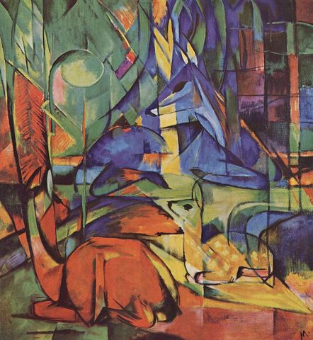 Rehe im Walde (Deer in Woods) by Franz Marc