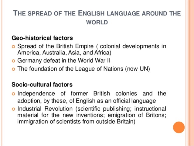 English spread around the world
