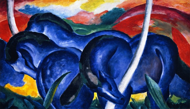 Large Blue Horses by Franz Marc