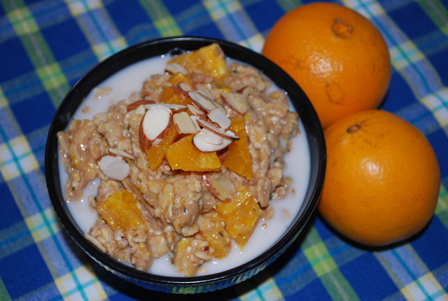 Mrs. Noland eats breakfast