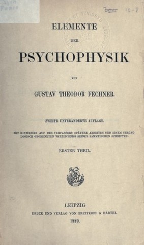 "Elementos de la psicofísica" de Fechner