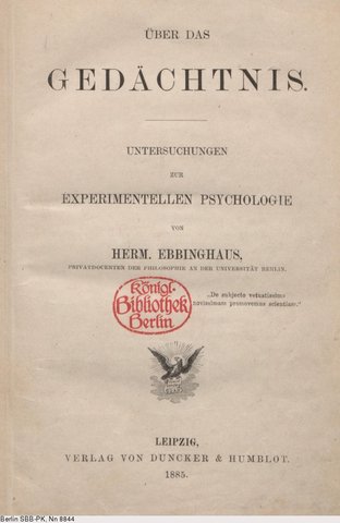 "Sobre la memoria" de Ebbinghaus