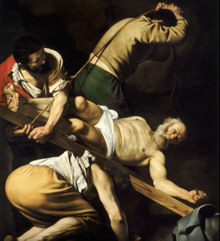 Crucifixion of St. Peter, Caravaggio, Southern Baroque, 1600