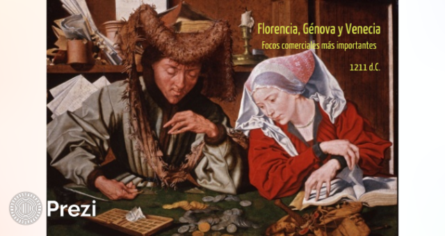Florencia, Génova y Venecia. Focos comerciales mas importantes