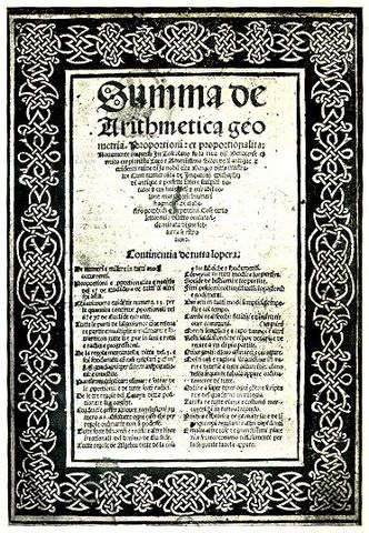 Fray Lucas Pacioli publica su primer obra