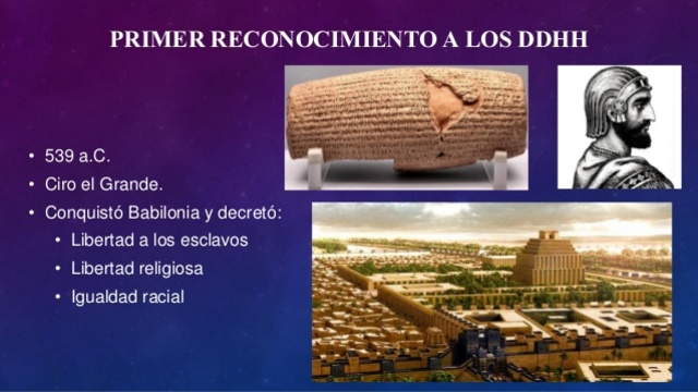 Primer reconocimiento a los DDHH