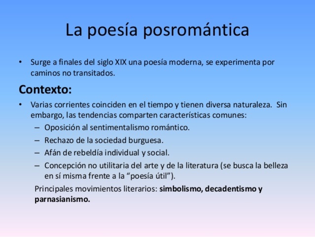 La Lírica Posromantica