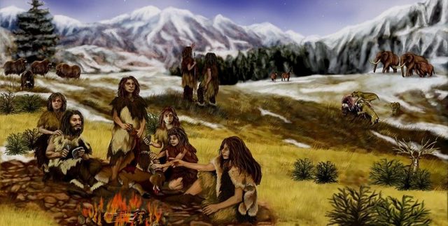 Tras mas de 180 mil años gracias a un clima mas clemente el hombre establece  tribus no va a depender  mas de la caza para sobrevivir y de las grandes migraciones que hacia para  ir tras la comida.