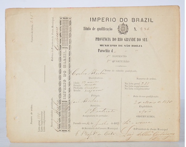 Título de qualificação - Lei do terço