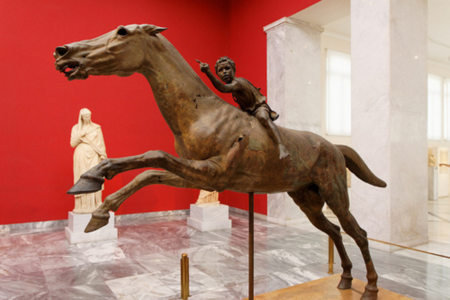 Boy Jockey and Horse