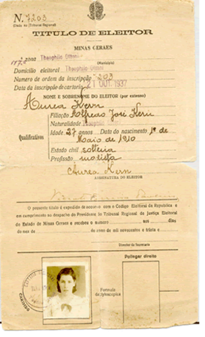 5° titulo eleitoral - Voto feminino