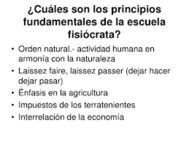 La Escuela Fisiócrata