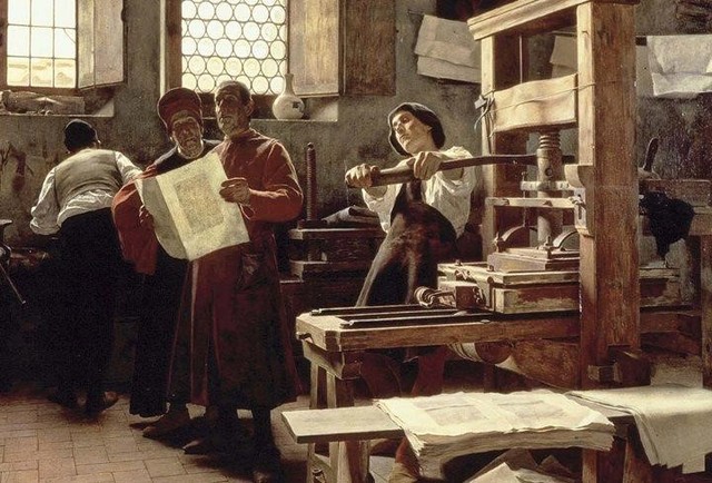 Invención de la imprenta por Johann Gutenberg
