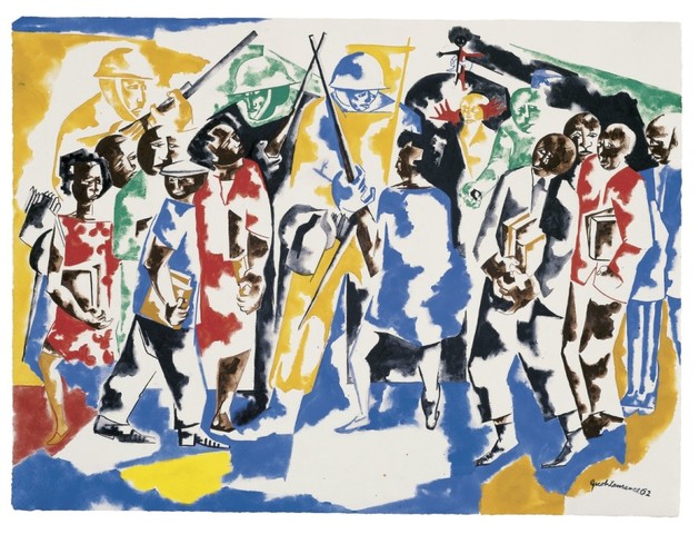 "Soldiers and Students" by Jacob Lawrence