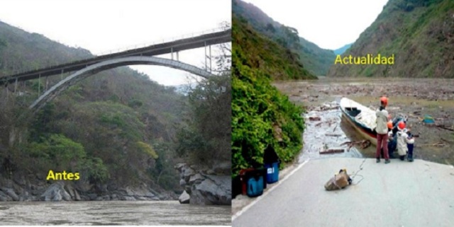Puente de Pescadero desapareció por represamiento de Hidroituango