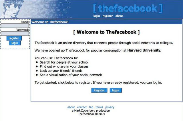 2004 - Welcome to The Facebook