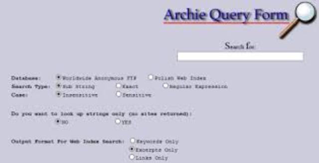 NACE EL PRIMER BUSCADOR LLAMADO ARCHIE