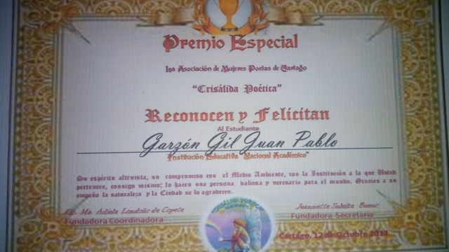 Reconocimiento al cuidado del medio ambiente