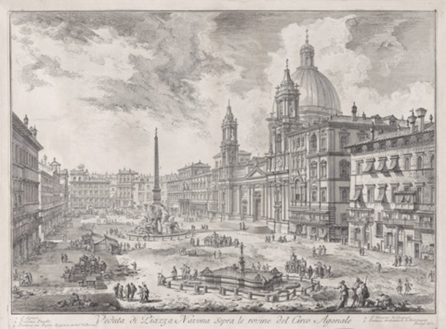 Veduta di Piazza Navona sopra le rovine del Circo Agonale