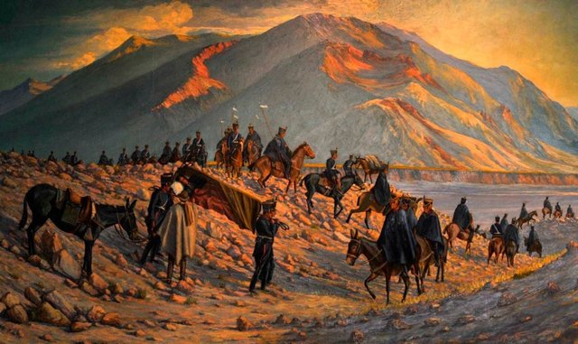 San Martín y el cruce de los Andes.