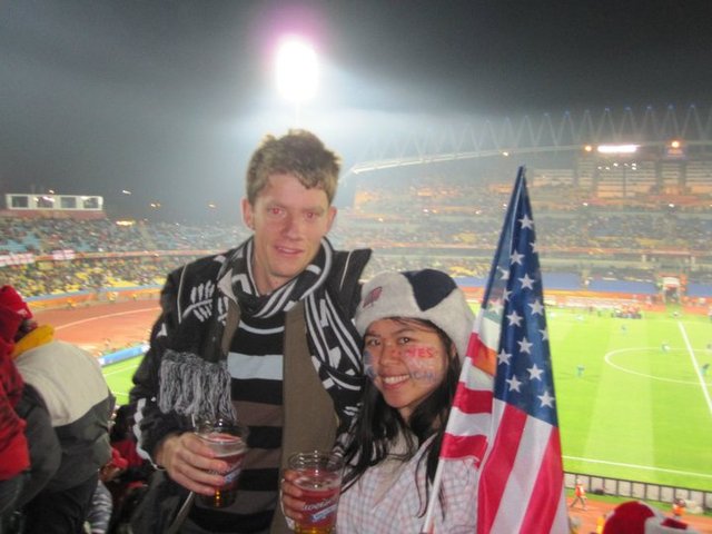 Sam and Susie at a World Cup match in Rustenberg South Africca