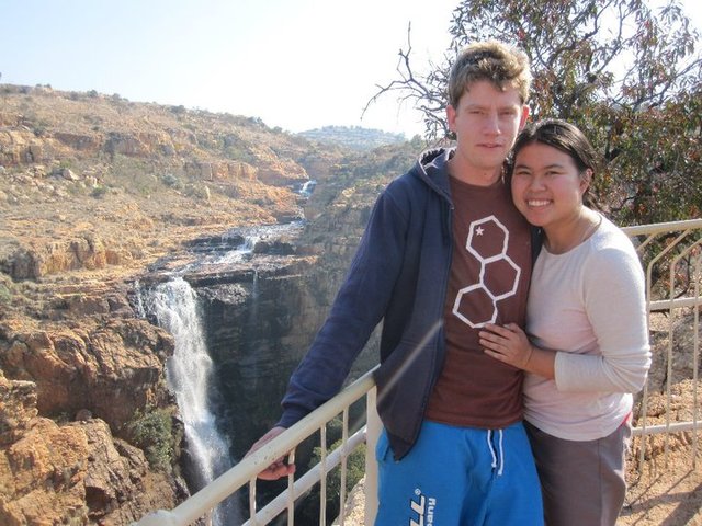 Photo of Sam and Susie hiking in Rustenberg South Africa