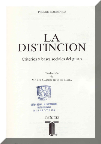 Bourdieu: La distinción