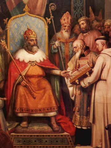 Pope Crowns Charlemagne King of Holy Roman Empire