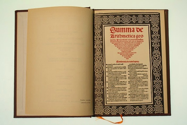 Primer libro impreso Luca Pacioli